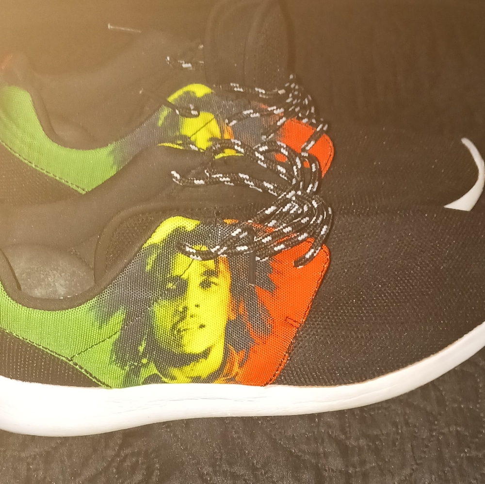 Black Sneakers with Rasta Design
